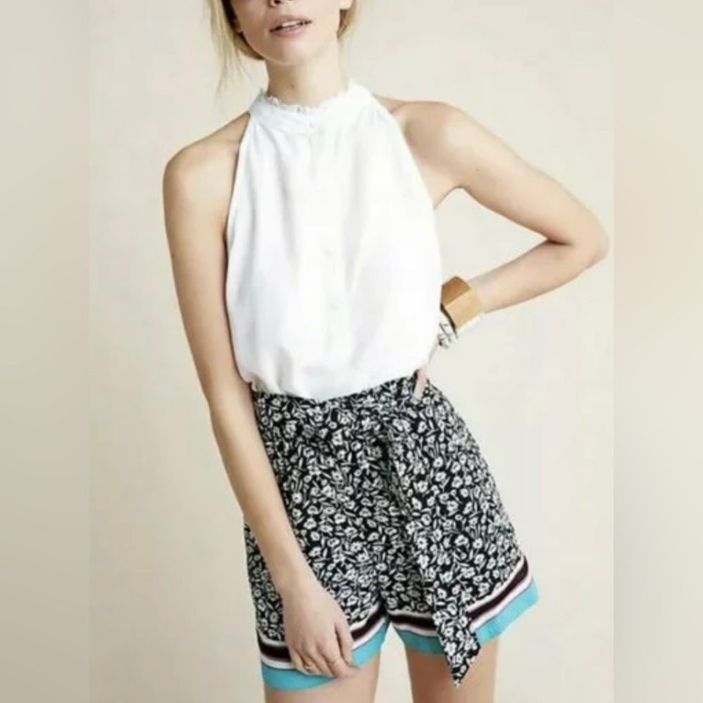 NWT Anthropologie Maeve Floral Paperbag Shorts